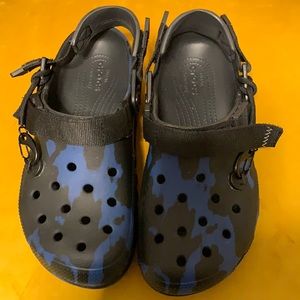 Black and Blue Post Malone Crocs